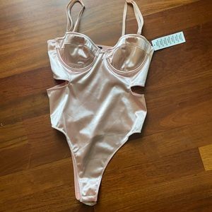 Urban Outfitters Women’s Pink Satin Body Suit